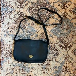 Black gold leather purse